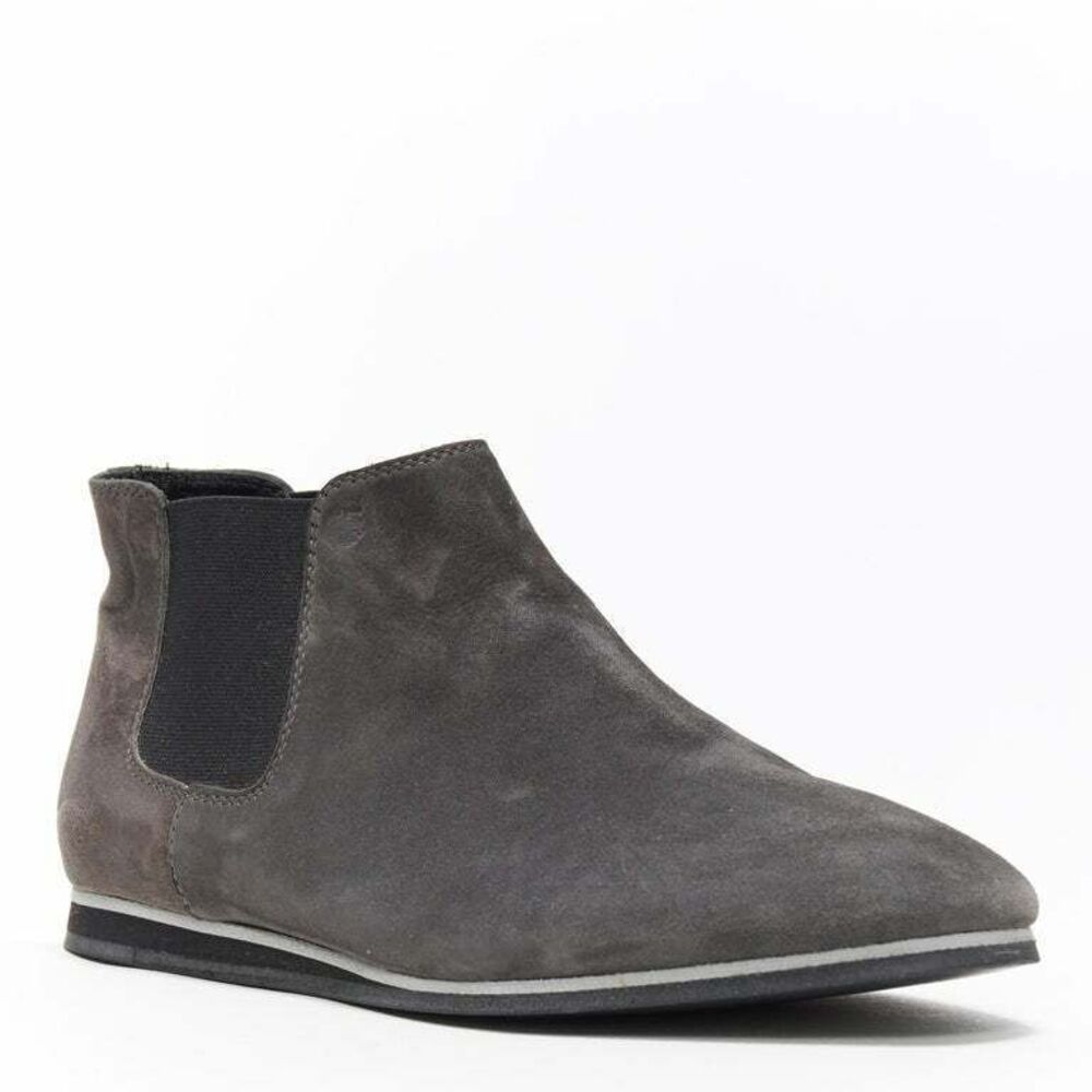 Tod's No Code dark grey suede flat ankle bootie